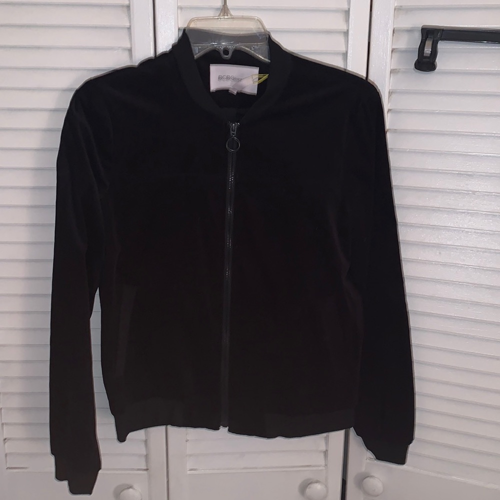 BCBGeneration Black Velvet Bomber Jacket